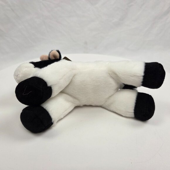 Aurora 8" Mini Flopsie Mini Moo black and white cow stuffed animal - Picture 7 of 8
